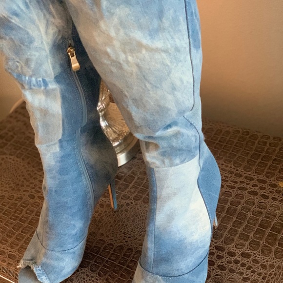 COPY - Knee high open toe boots - Picture 4 of 10